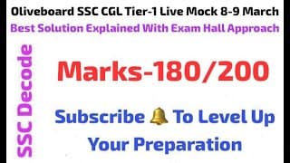 Oliveboard SSC CGL Live Mock 8-9 March Full Solution With Best Approach and Strategy 🔥#ssc #maths
