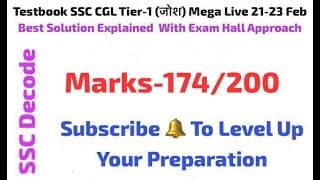 Testbook SSC CGL Tier-1 (जोश) Mega Live Test 21-23 Feb | Full Solution With Best Approach 🔥#ssc