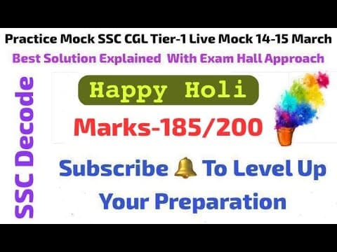 Practice Mock SSC CGL 2025 Live Mock Series